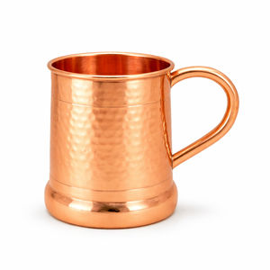 Pure copper tankard shaped ringed design moscow mule beer mug cup, volume 1, 600 ML